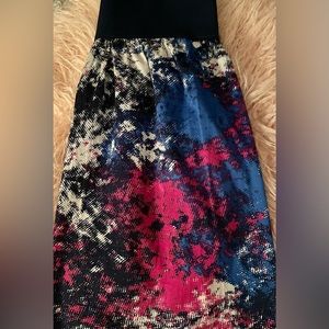 Dynamite Blue/Pink/White High-Waisted Skirt